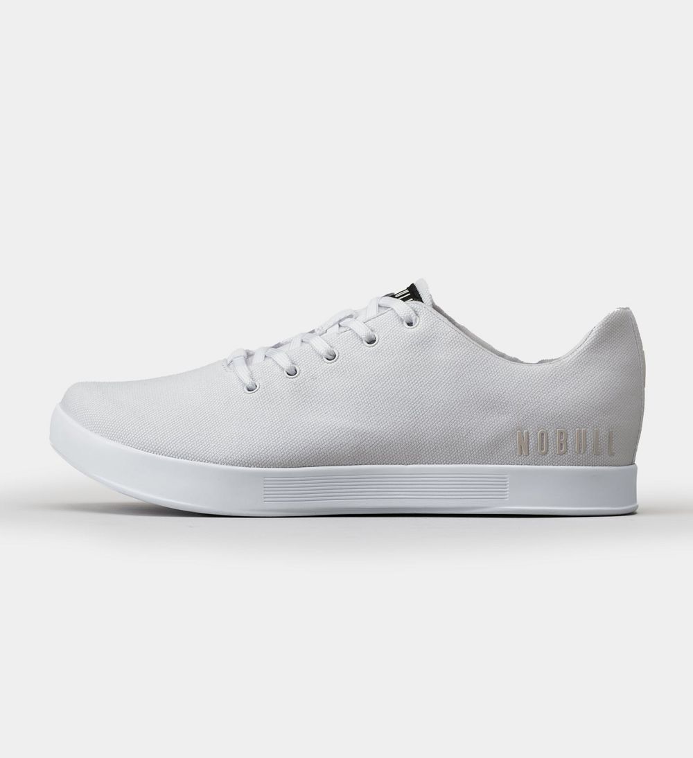 Men NOBULL Canvas Training Shoes White | BXAHE-7182