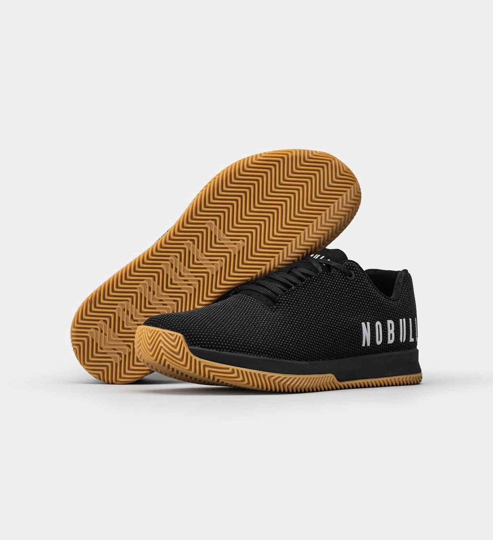 Men NOBULL Court Training Shoes Black Gum | NWDOR-5706