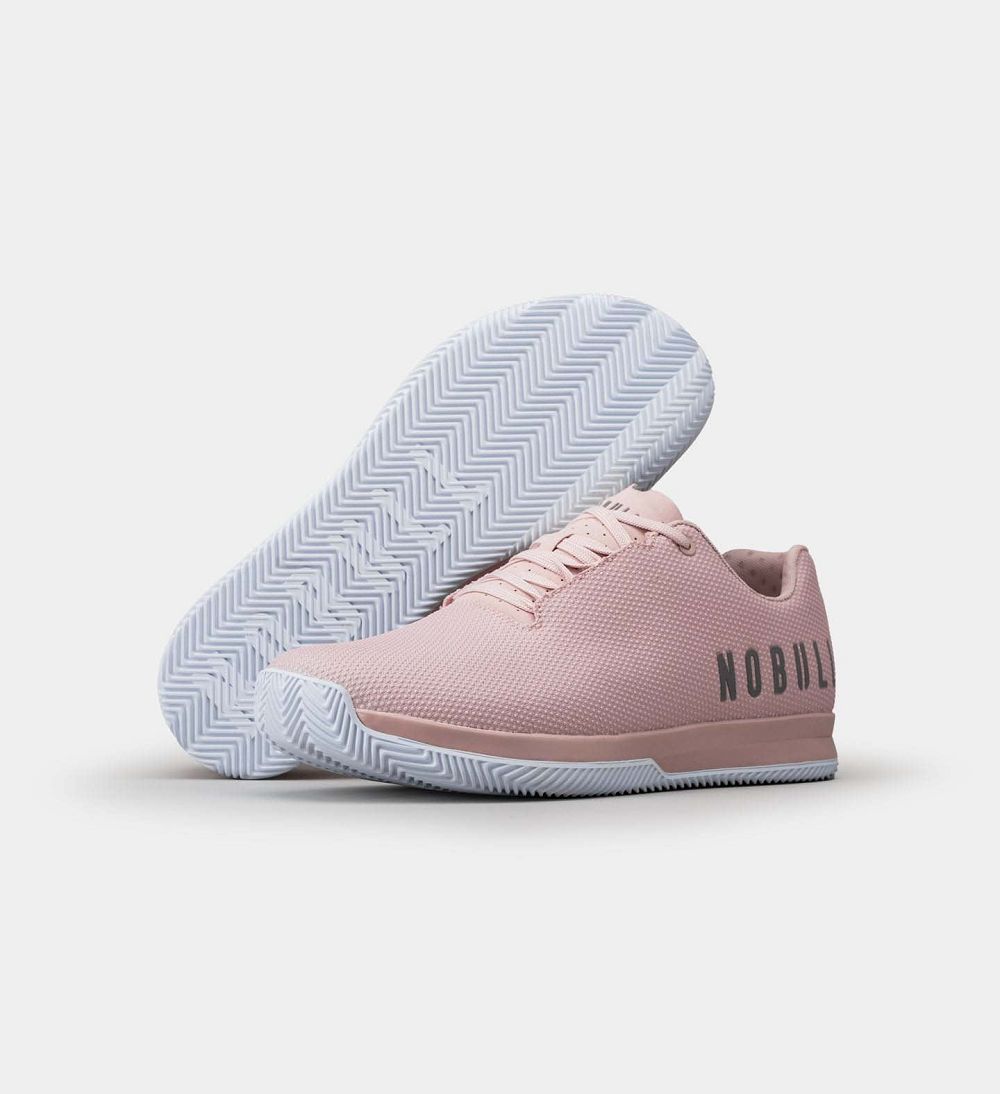 Men NOBULL Court Training Shoes Dusty Rose White | KRABO-5189