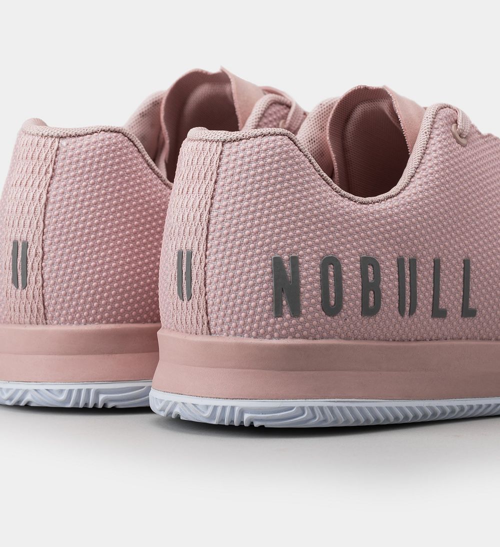 Men NOBULL Court Training Shoes Dusty Rose White | KRABO-5189