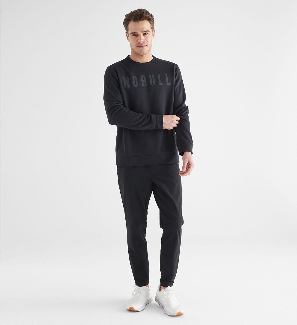 Men NOBULL Crew Sweatshirt Black | CFGPL-7812