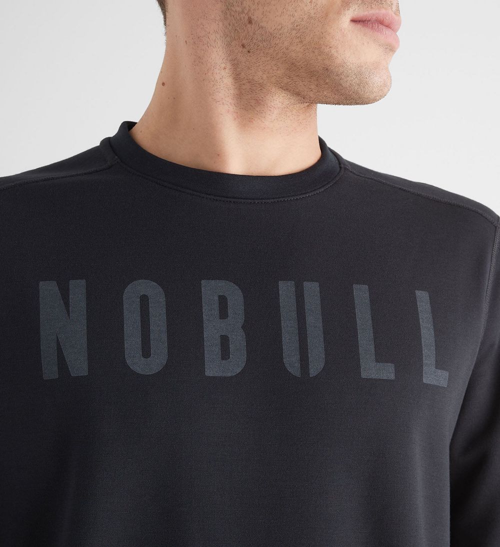 Men NOBULL Crew Sweatshirt Black | CFGPL-7812