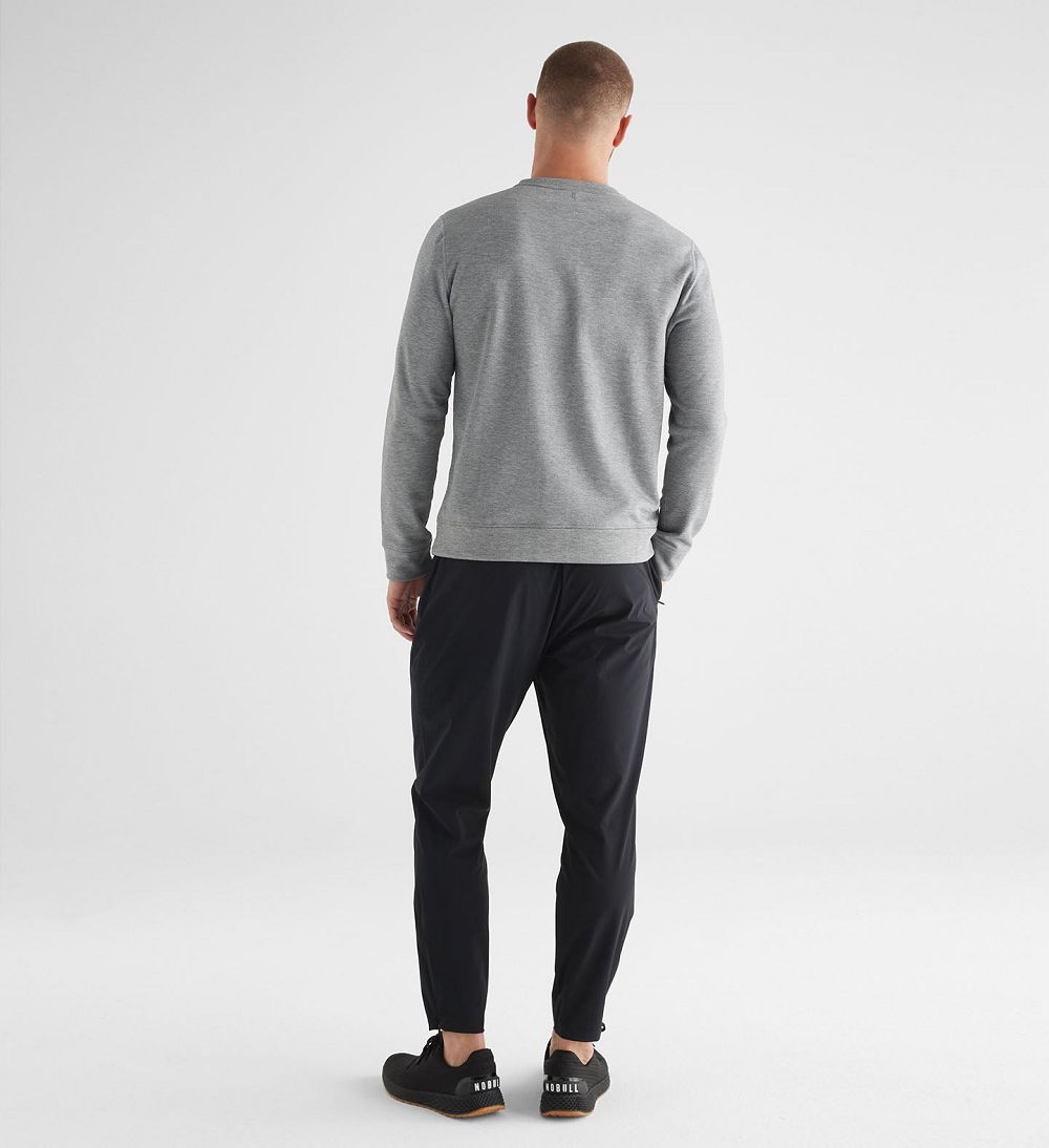 Men NOBULL Crew Sweatshirt Heather Grey | BJDAH-8645