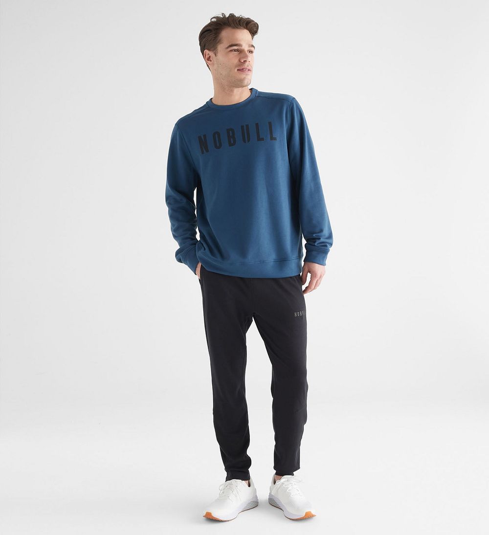 Men NOBULL Crew Sweatshirt Navy | KPCIG-4936