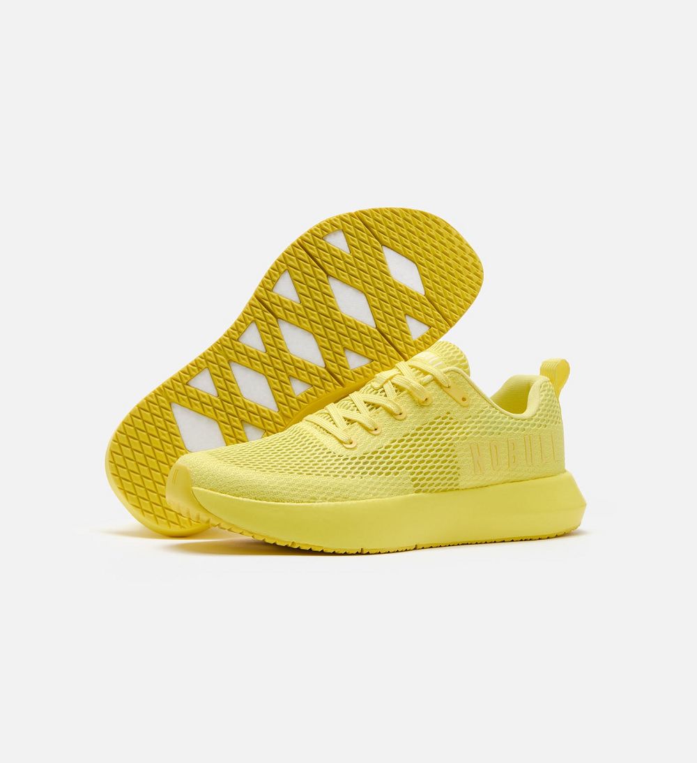 Men NOBULL DRIVE Mesh Training Shoes Bright Yellow | NEQLG-3540