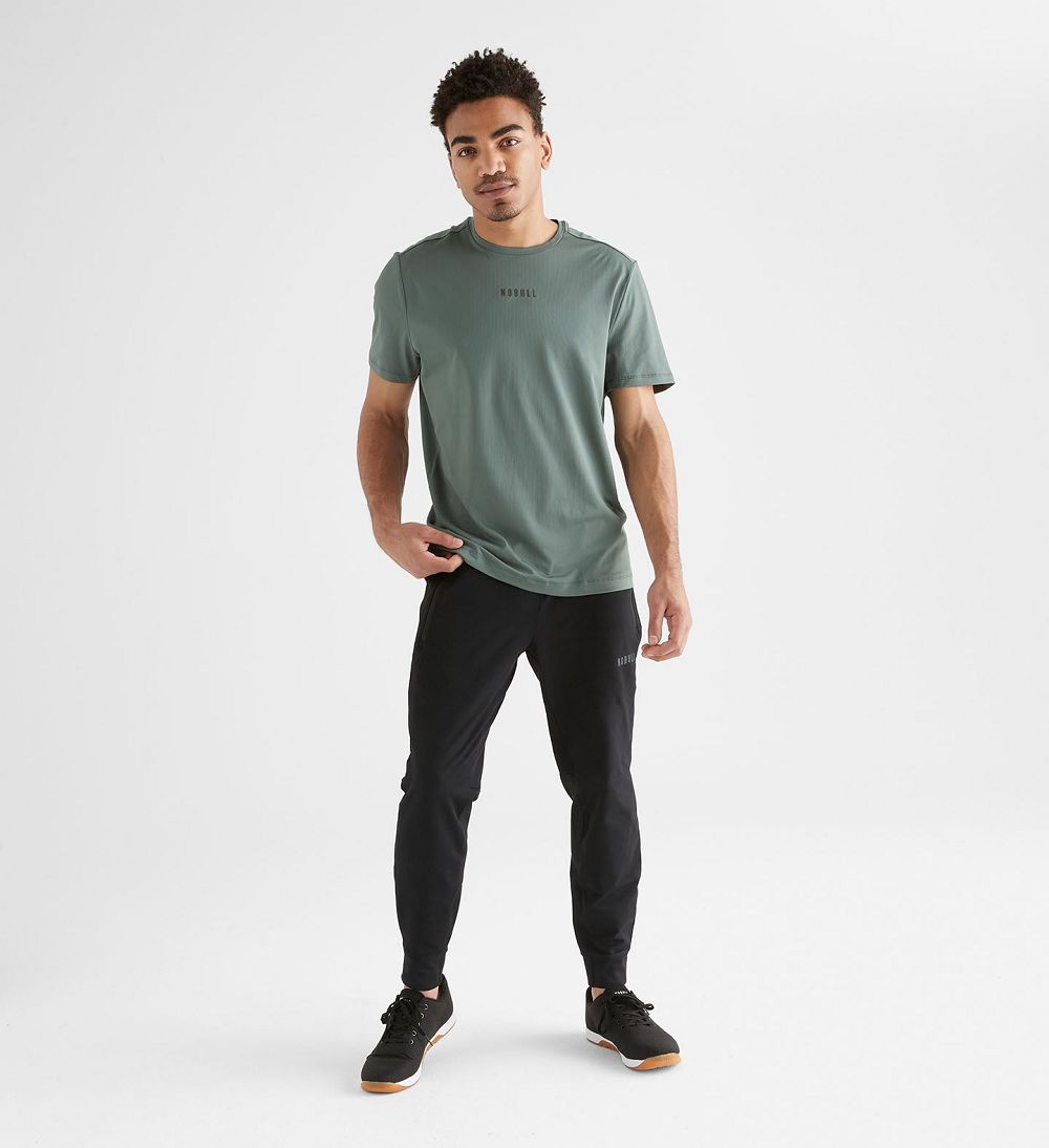 Men NOBULL Deltapeak® Micro Textured T-Shirt Dark Grey | NGCJR-8204