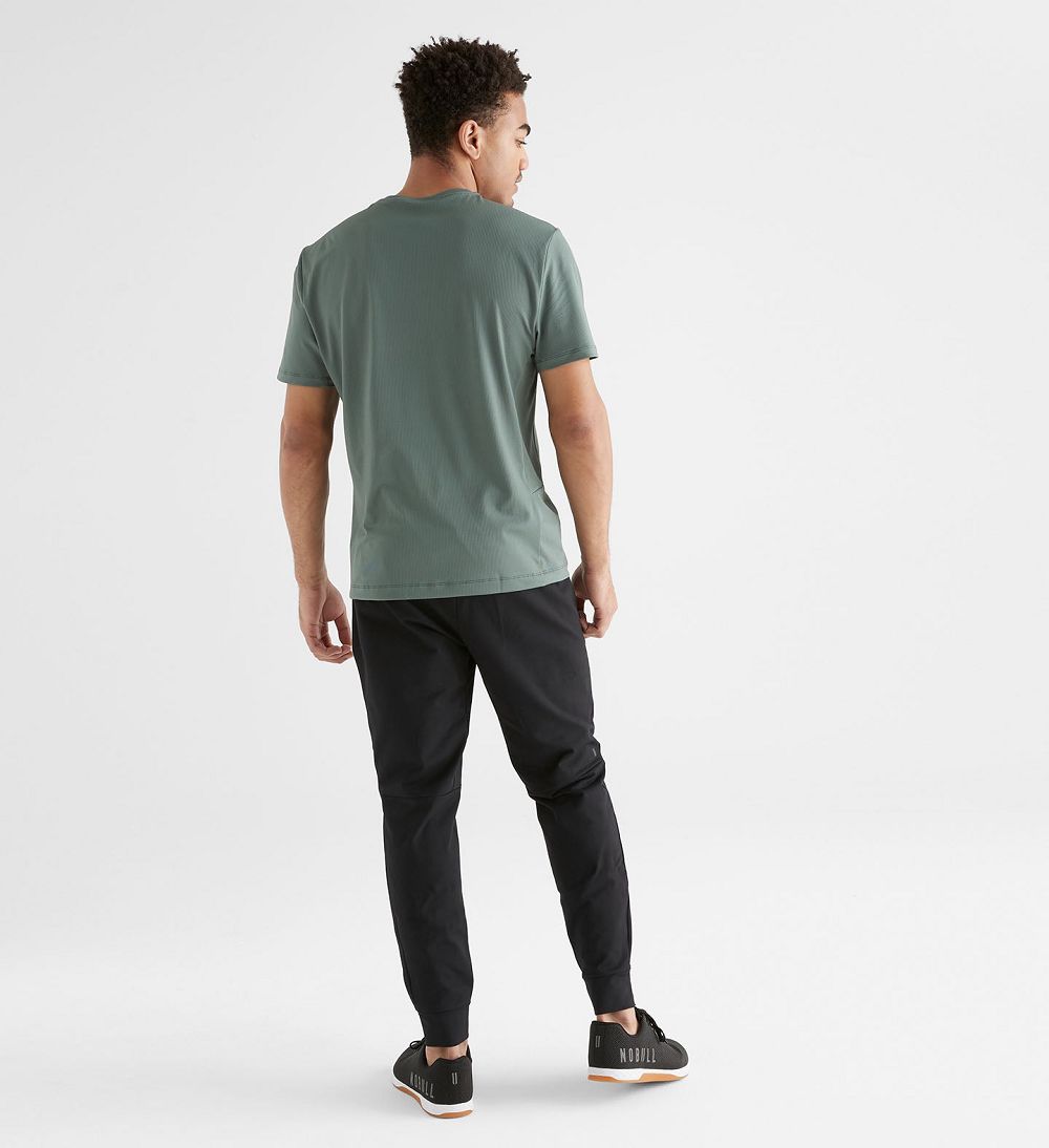 Men NOBULL Deltapeak® Micro Textured T-Shirt Dark Grey | NGCJR-8204