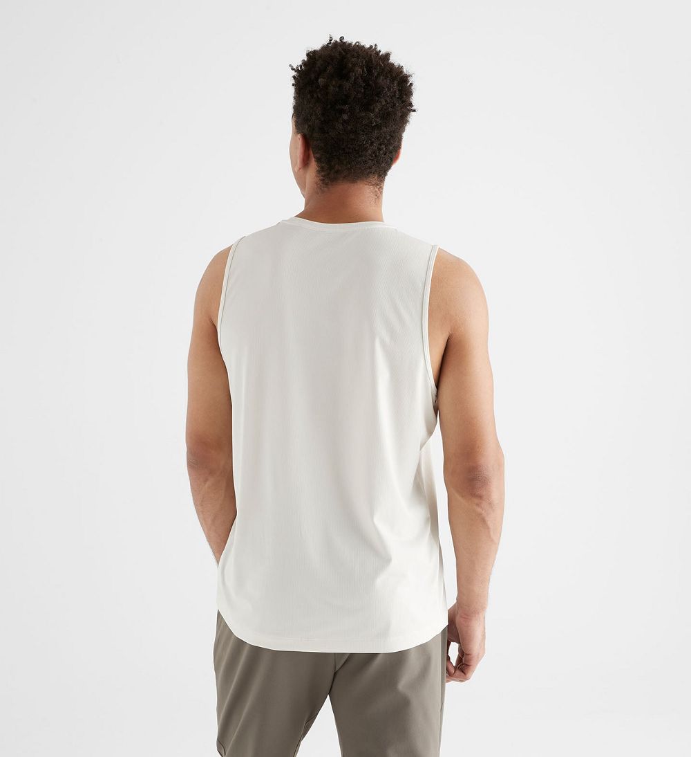 Men NOBULL Deltapeak® Micro Textured Tanks White | SFZNX-7416