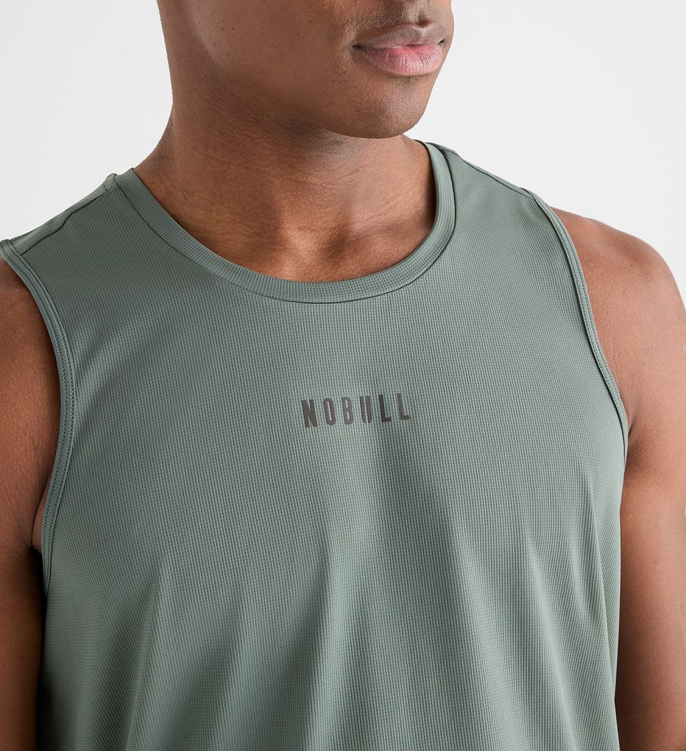 Men NOBULL Deltapeak® Micro Textured Tanks Dark Grey | MKFGD-8175