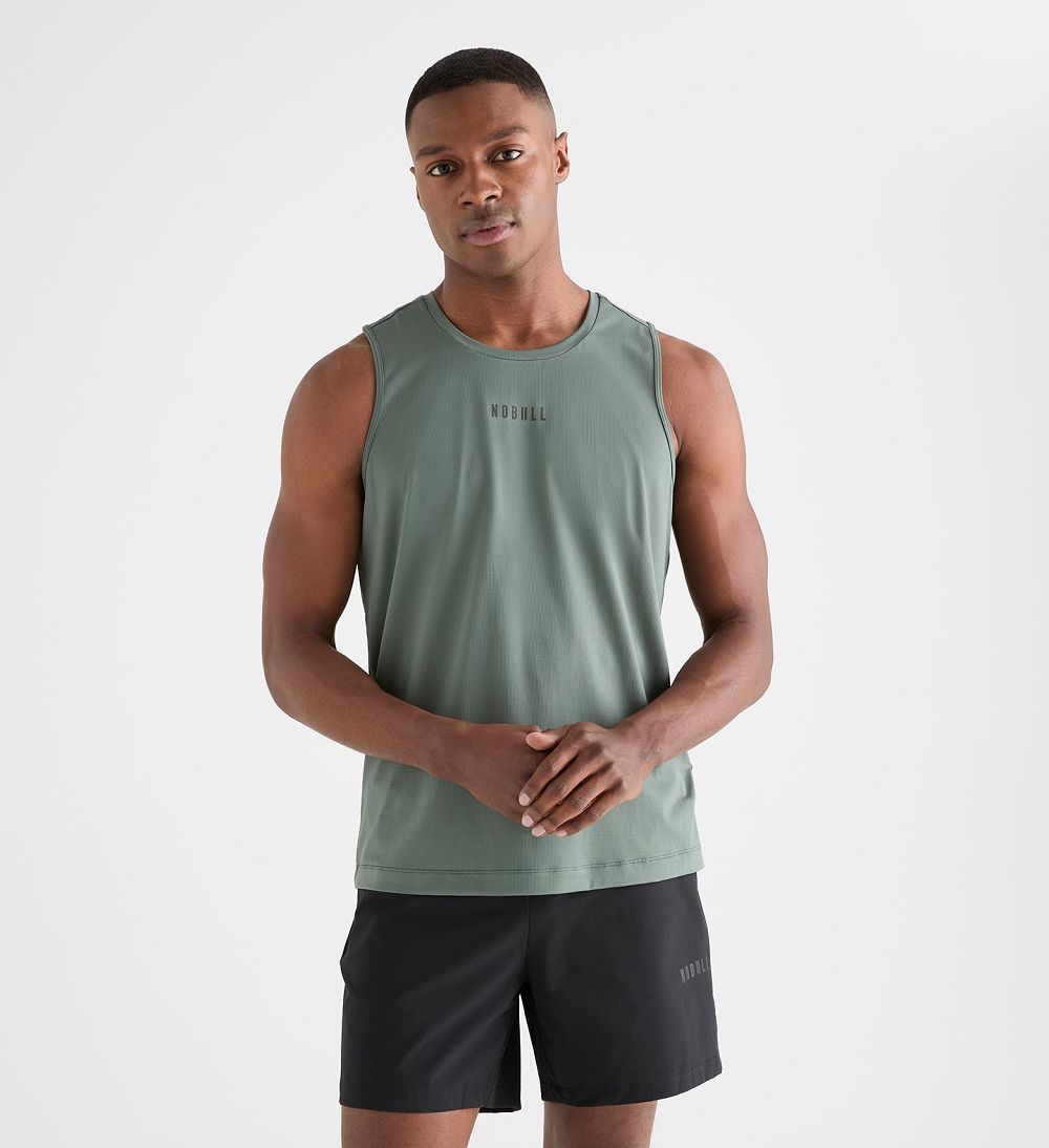 Men NOBULL Deltapeak® Micro Textured Tanks Dark Grey | MKFGD-8175