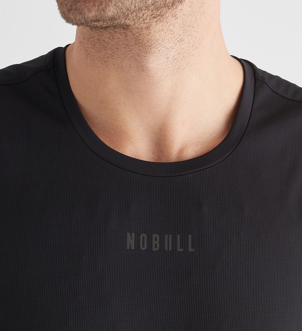 Men NOBULL Deltapeak® Micro Textured Tanks Black | TOWLM-4501