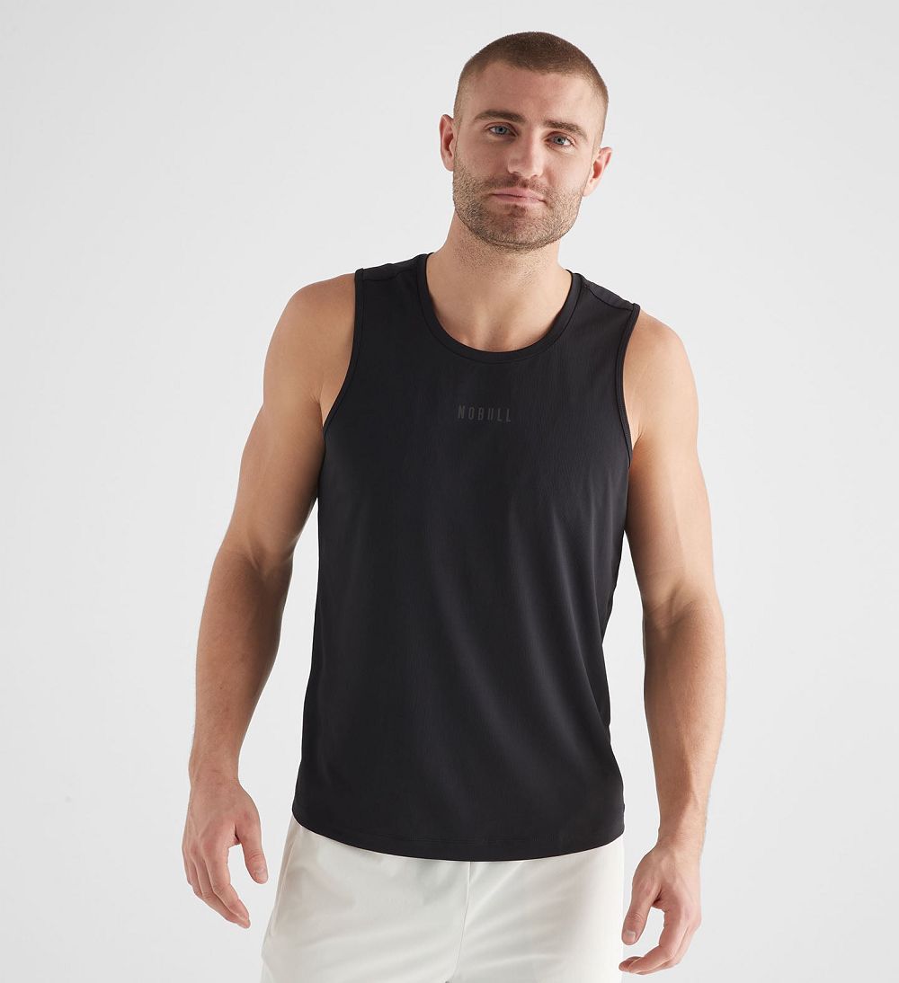 Men NOBULL Deltapeak® Micro Textured Tanks Black | TOWLM-4501