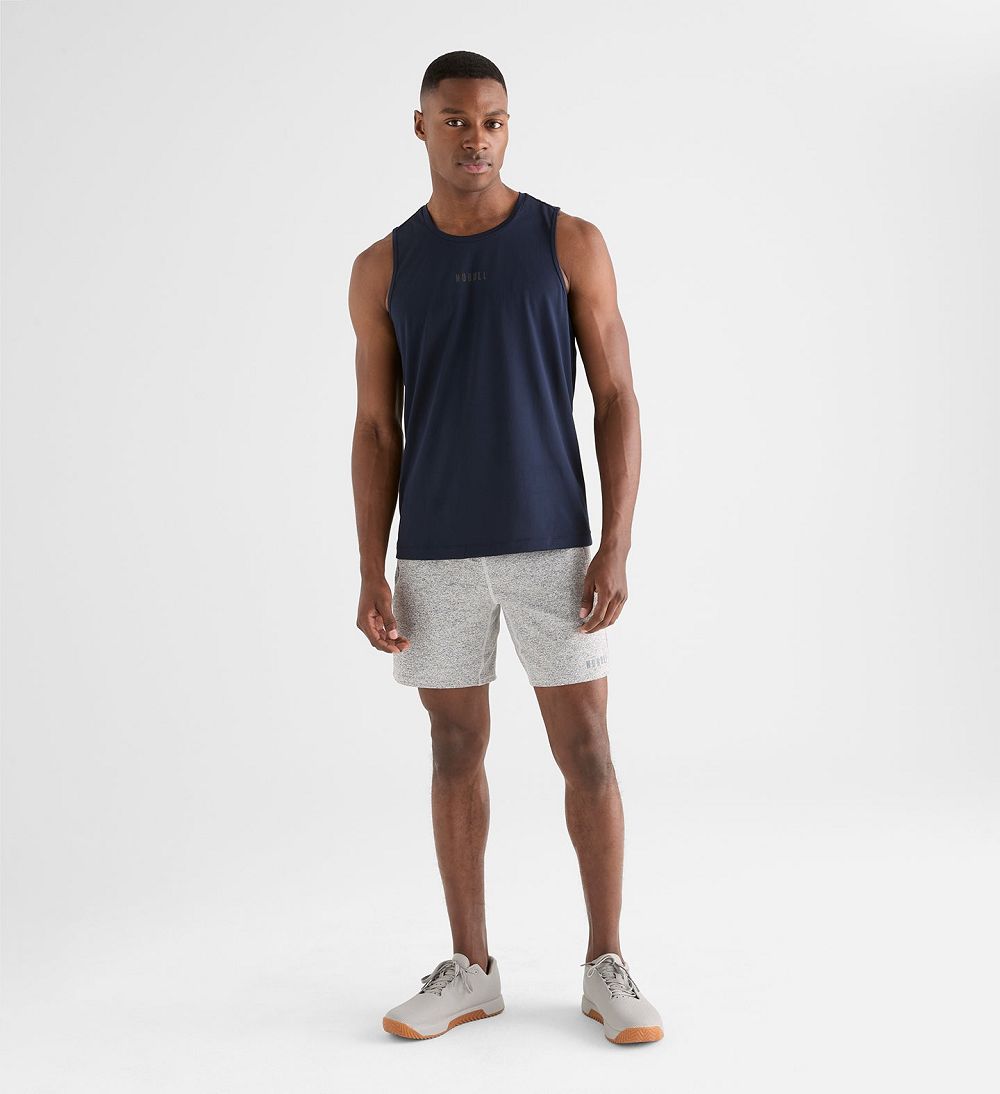 Men NOBULL Deltapeak® Micro Textured Tanks Night Navy | FOYZK-0381