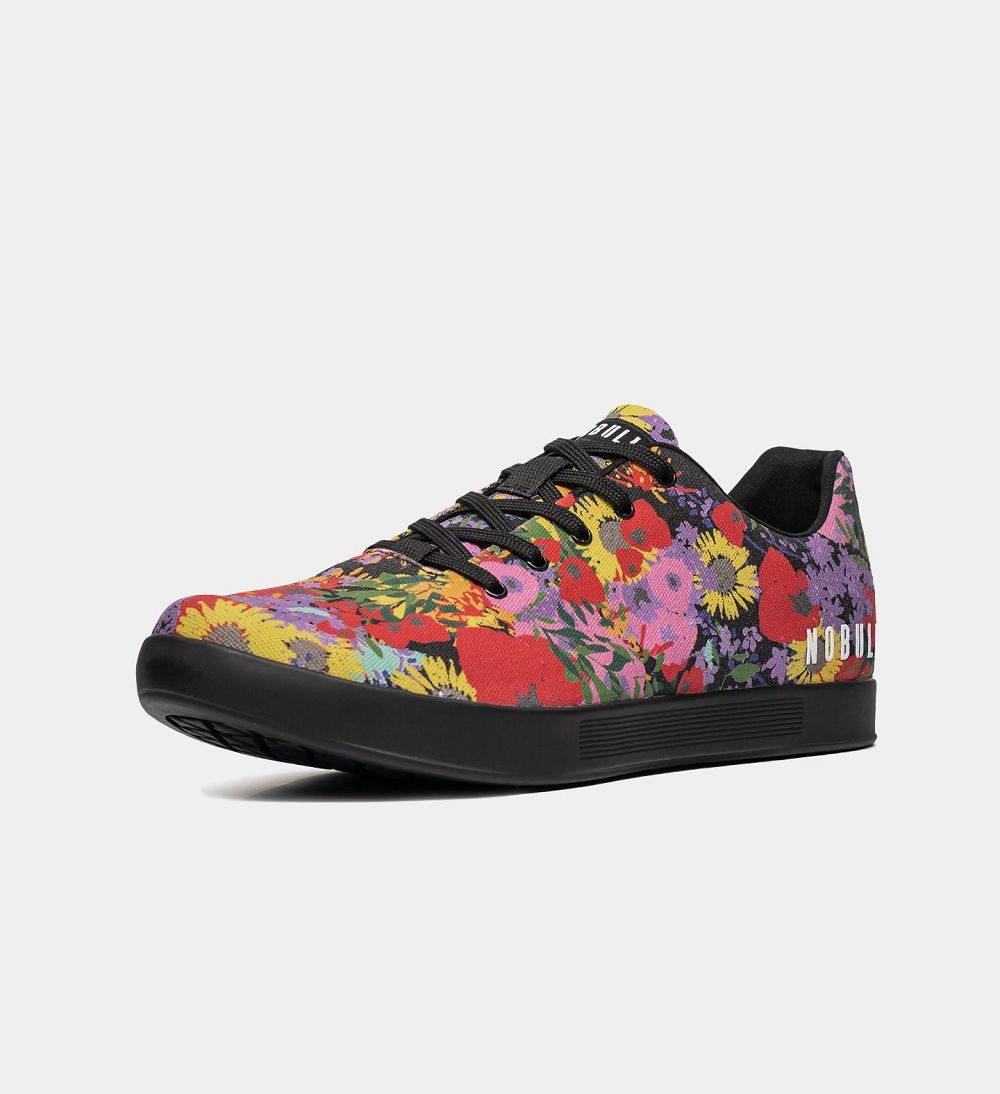 Men NOBULL Floral Canvas Training Shoes Black Multi | SXORT-9650