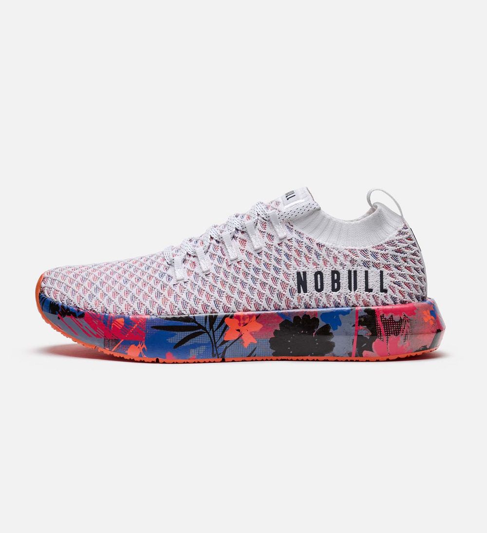 Men NOBULL Floral DRIVE Training Shoes White Wild Flower | IERTB-7653