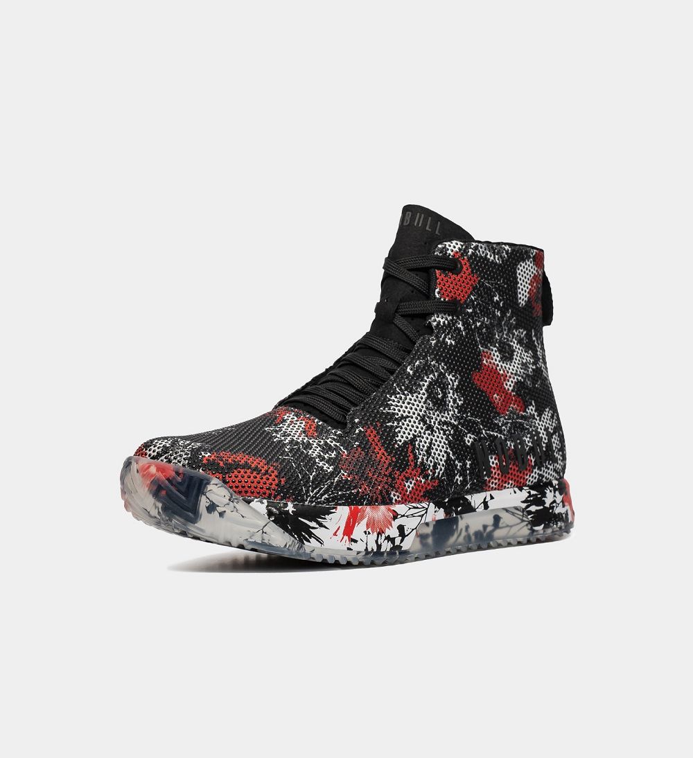 Men NOBULL Floral High-Top IMPACT Training Shoes Black Cactus Blossom | VTKFR-9421