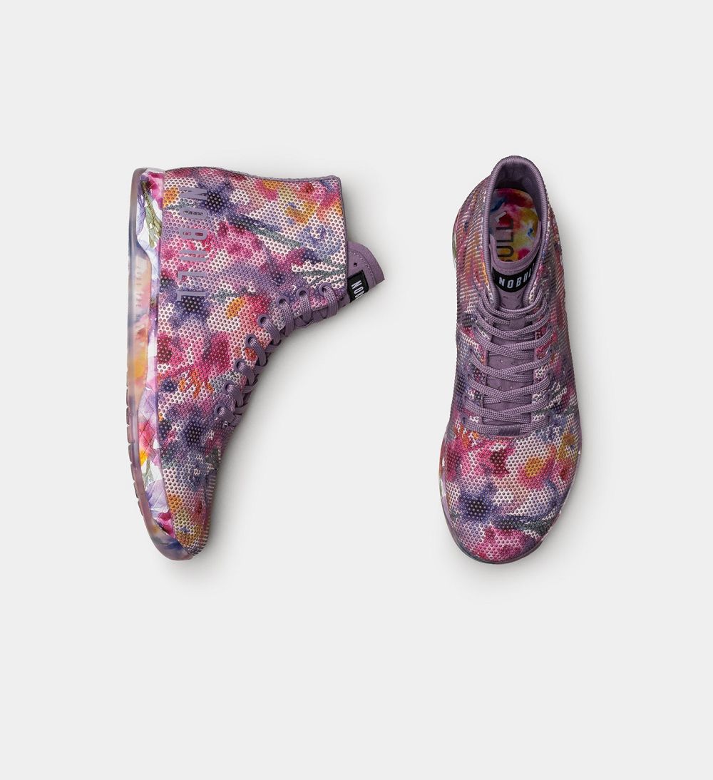 Men NOBULL Floral High-Top OUTWORK Training Shoes Multi | VBWUL-0258