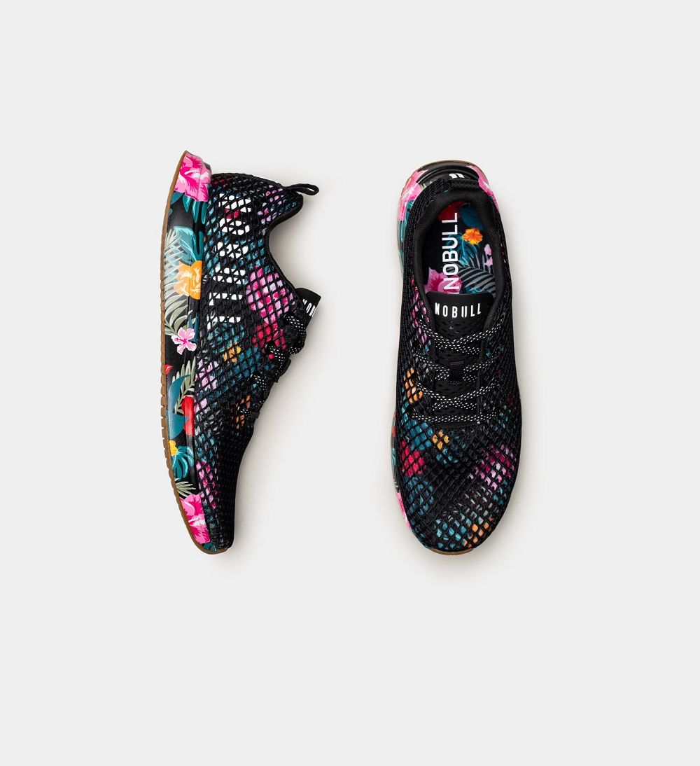 Men NOBULL Floral Mesh Running Shoes Midnight Multi | FCUMI-4350