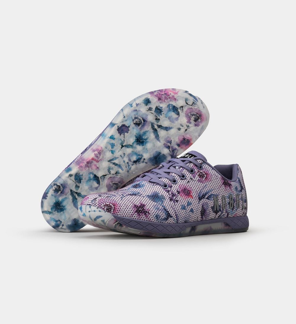 Men NOBULL Floral OUTWORK Training Shoes Purple | MGVAL-2761