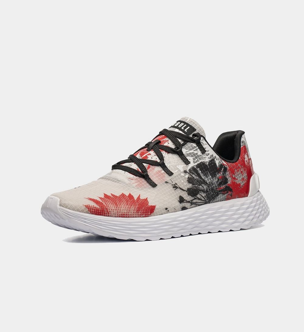 Men NOBULL Floral Translucent ALLDAY Running Shoes White Cactus Blossom | EBQVO-5789