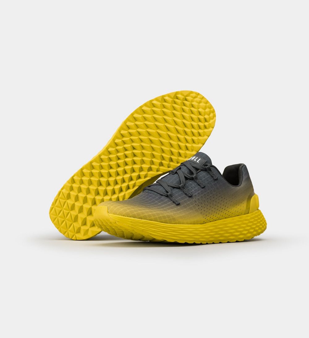 Men NOBULL Gradient ALLDAY Running Shoes Dark Grey Lemon Drop Gradient | GSKQL-7841