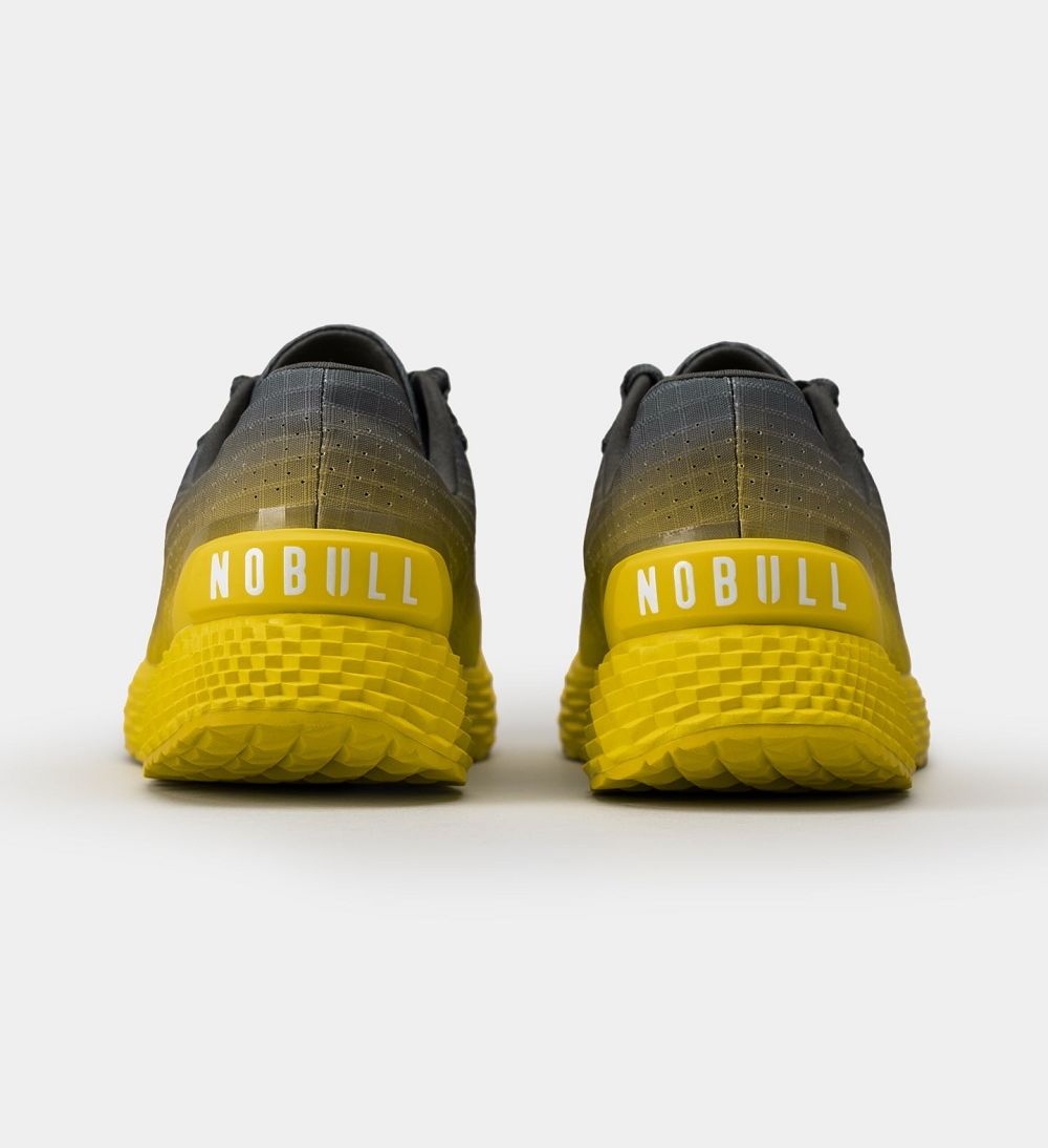 Men NOBULL Gradient ALLDAY Running Shoes Dark Grey Lemon Drop Gradient | GSKQL-7841