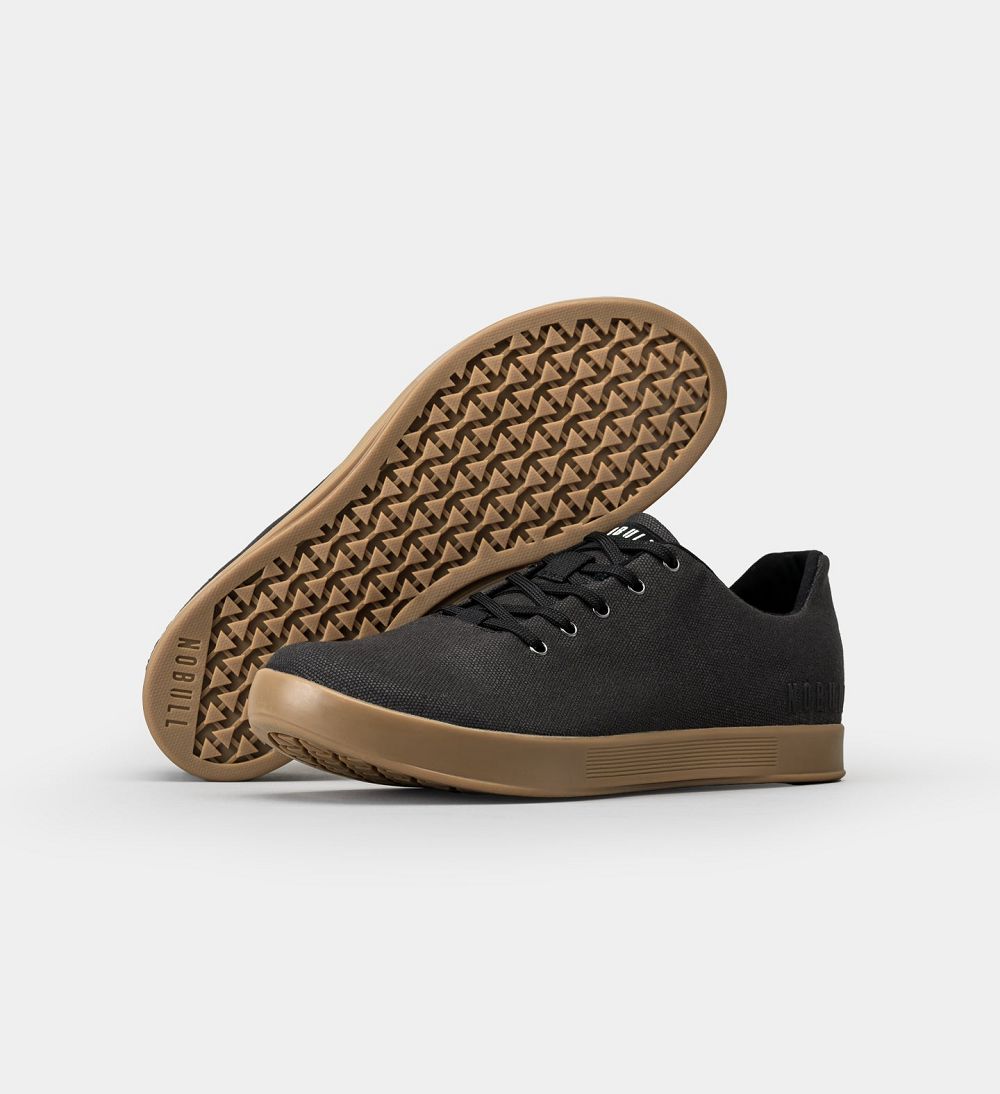 Men NOBULL Gum Canvas Training Shoes Black Gum | GORSZ-0576