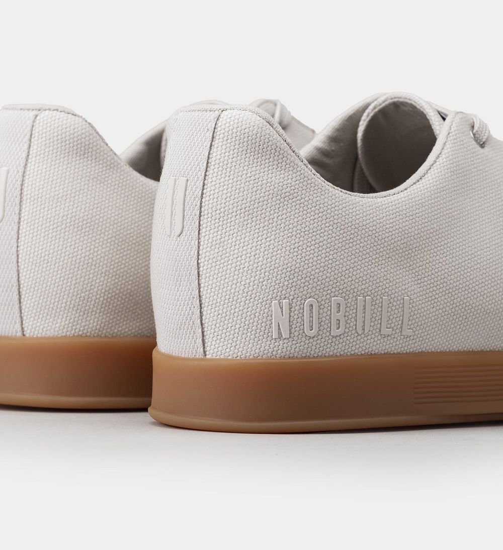 Men NOBULL Gum Canvas Training Shoes Ivory Gum | NXGDC-6902