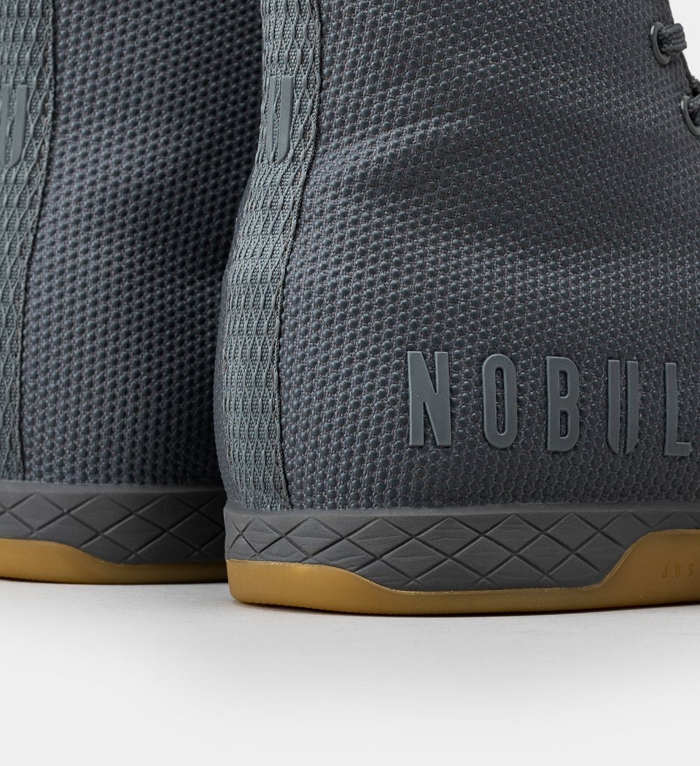 Men NOBULL Gum High-Top OUTWORK Training Shoes Dark Grey | GSAKH-2607