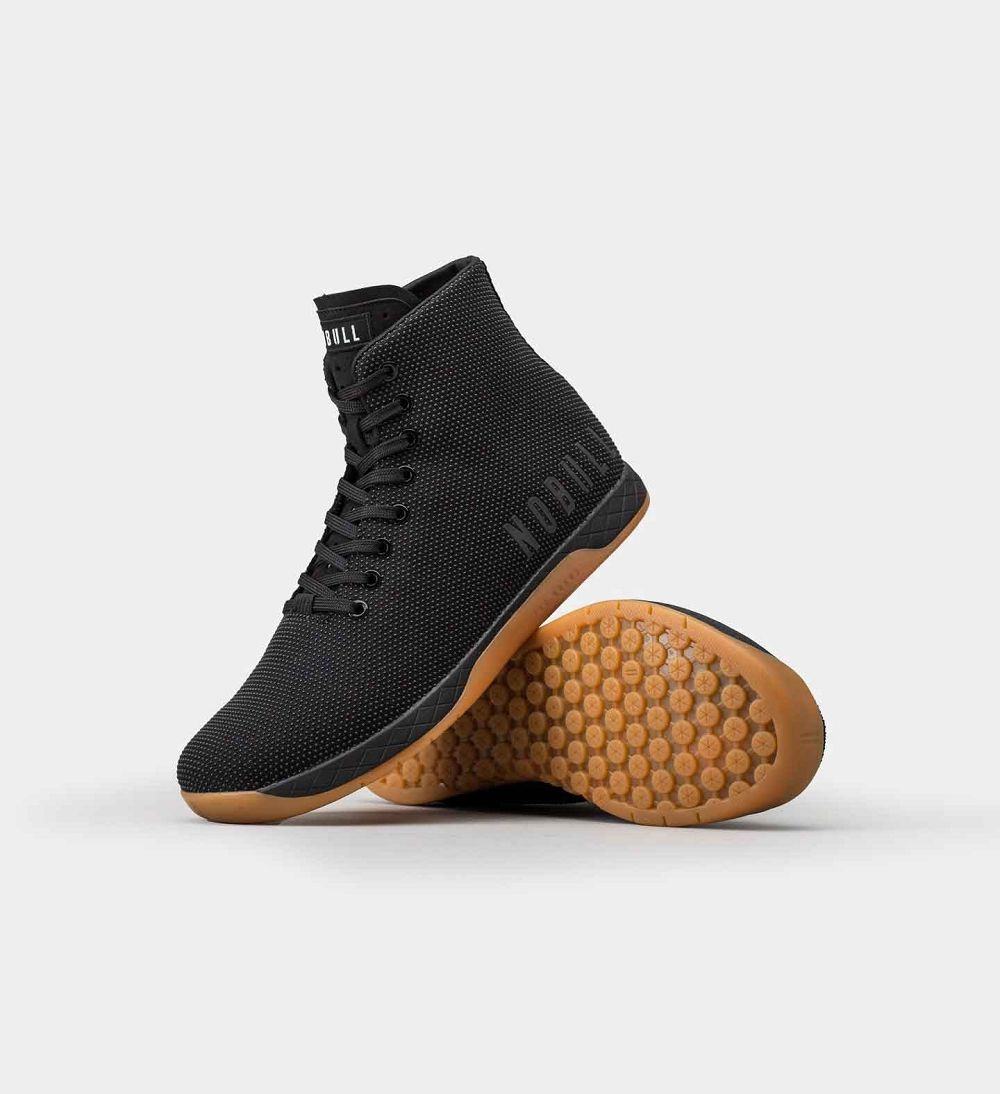 Men NOBULL Gum High-Top OUTWORK Training Shoes Black Gum | GMQCK-9471