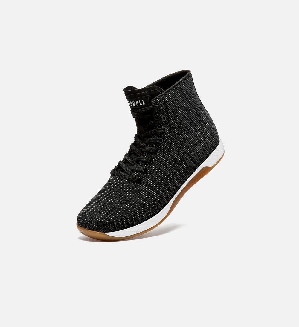 Men NOBULL Gum High-Top OUTWORK Training Shoes Black White Gum | OVTZH-9154