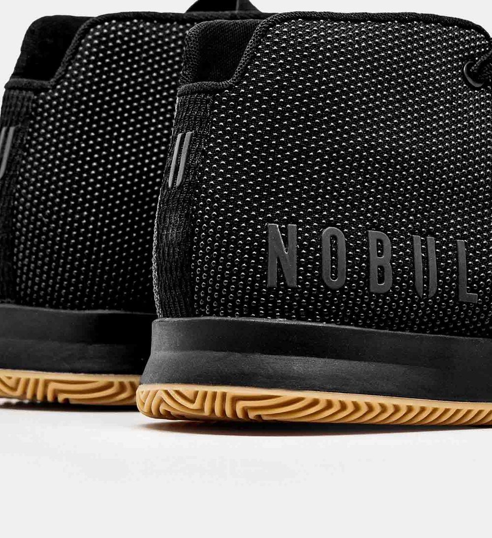 Men NOBULL Gum Mid Court Training Shoes Black Gum | IVOLP-4215