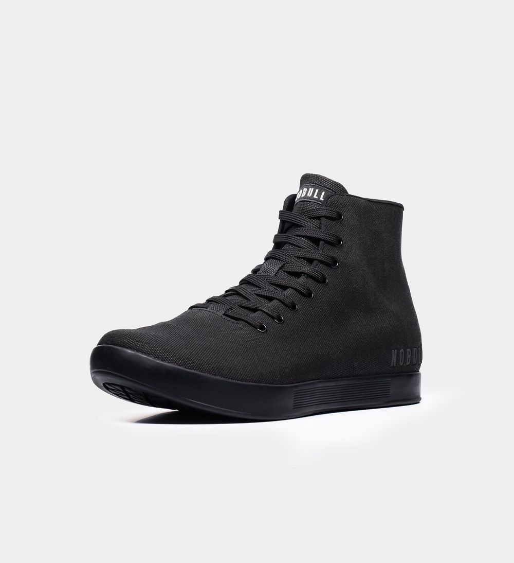 Men NOBULL High-Top Canvas Training Shoes Black | MXIHP-6147