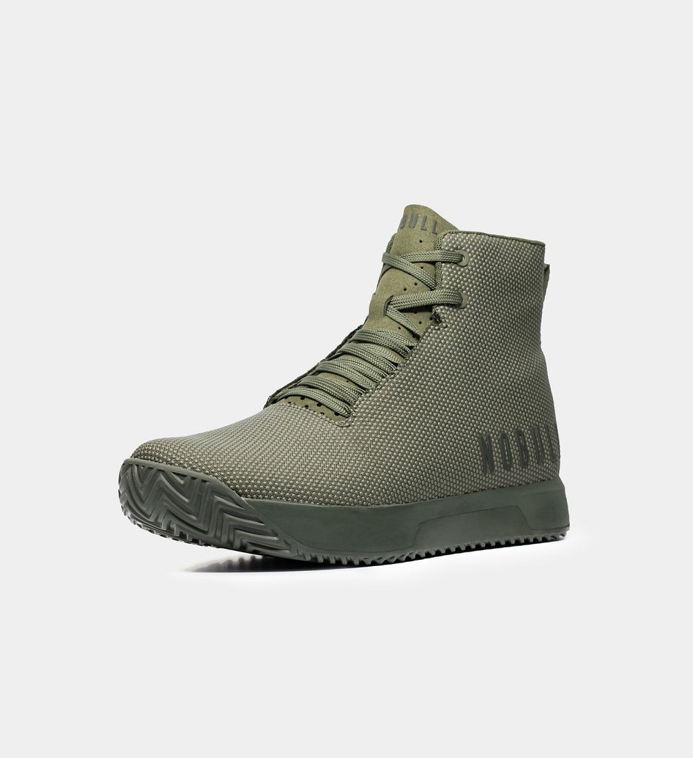 Men NOBULL High-Top IMPACT Training Shoes Green Forest | EBWPQ-8457