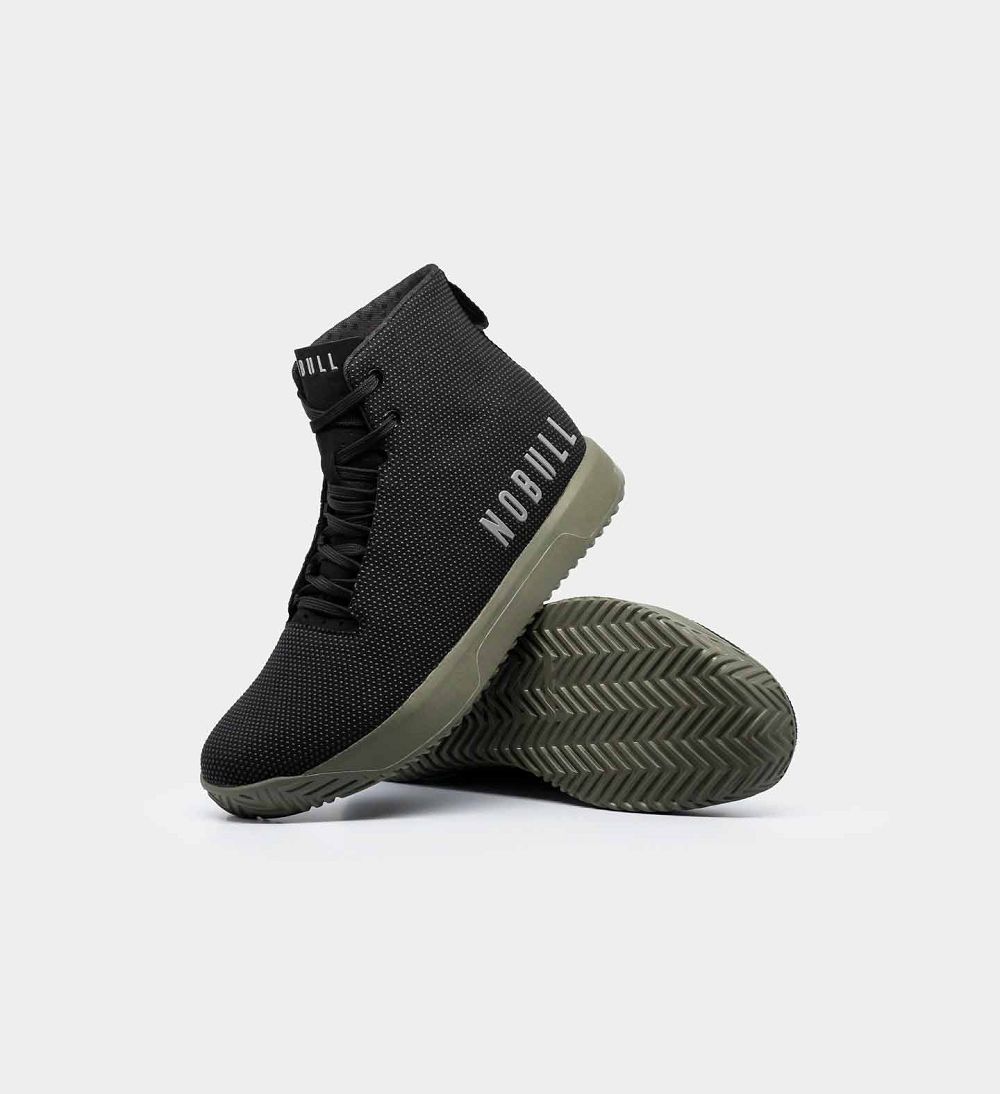 Men NOBULL High-Top IMPACT Training Shoes Black Ivy | KBEQF-7905