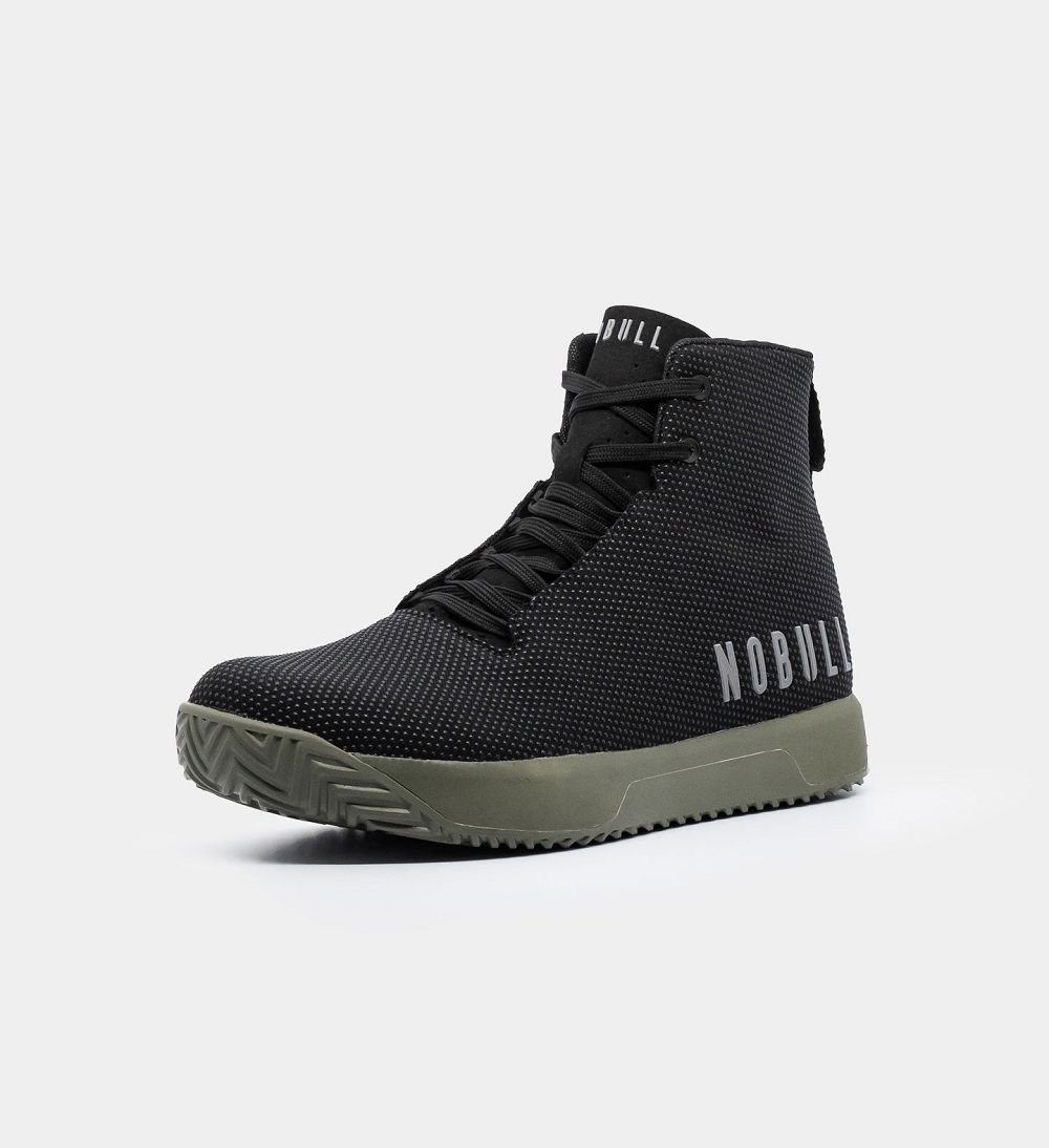 Men NOBULL High-Top IMPACT Training Shoes Black Ivy | KBEQF-7905