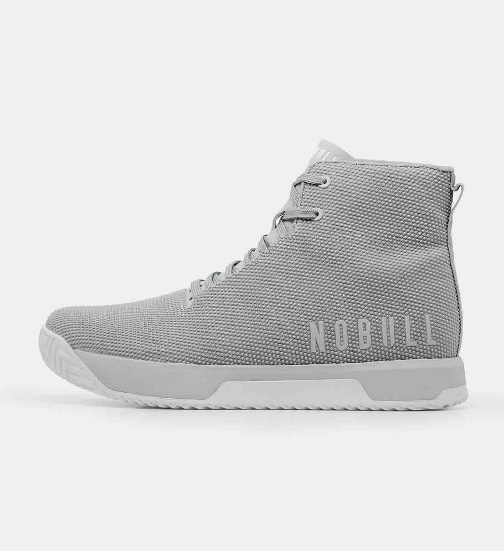 Men NOBULL High-Top IMPACT Training Shoes Pink Grey | LYRMU-5831