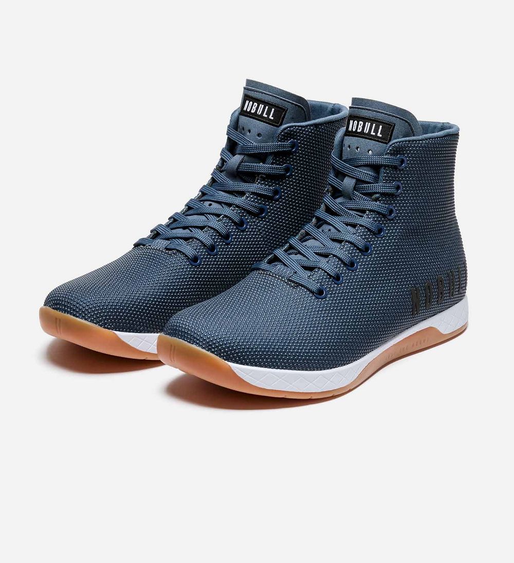 Men NOBULL High-Top OUTWORK Training Shoes Denim | VQEIY-0346