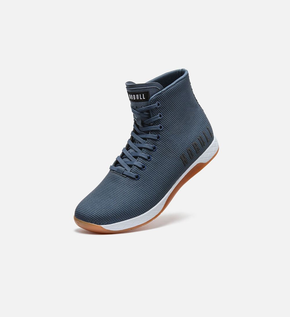 Men NOBULL High-Top OUTWORK Training Shoes Denim | VQEIY-0346