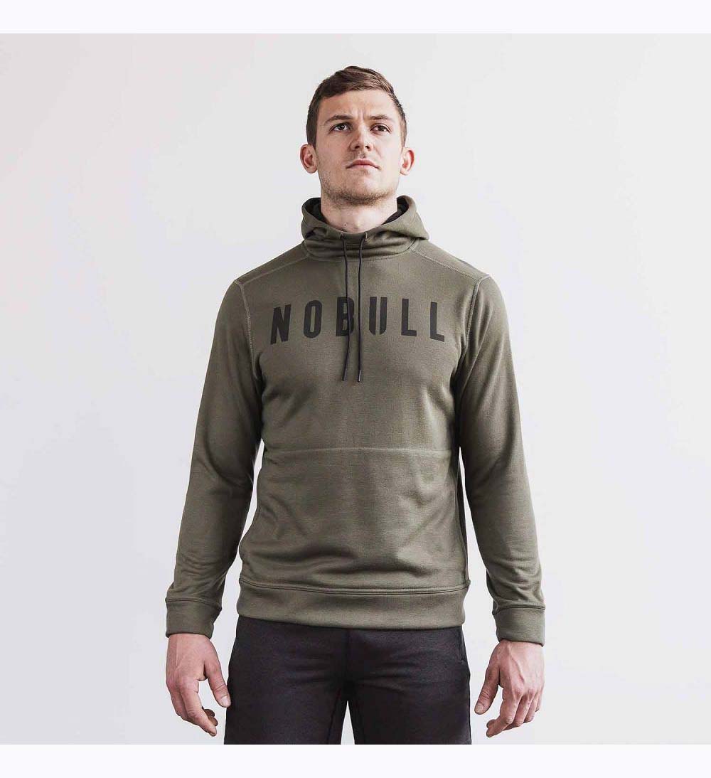 Men NOBULL Hoodie Army Green | EGCKV-3127