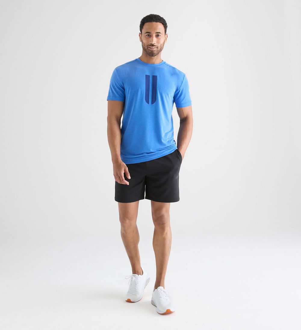 Men NOBULL Horns T-Shirt Blue | RPDVN-6985