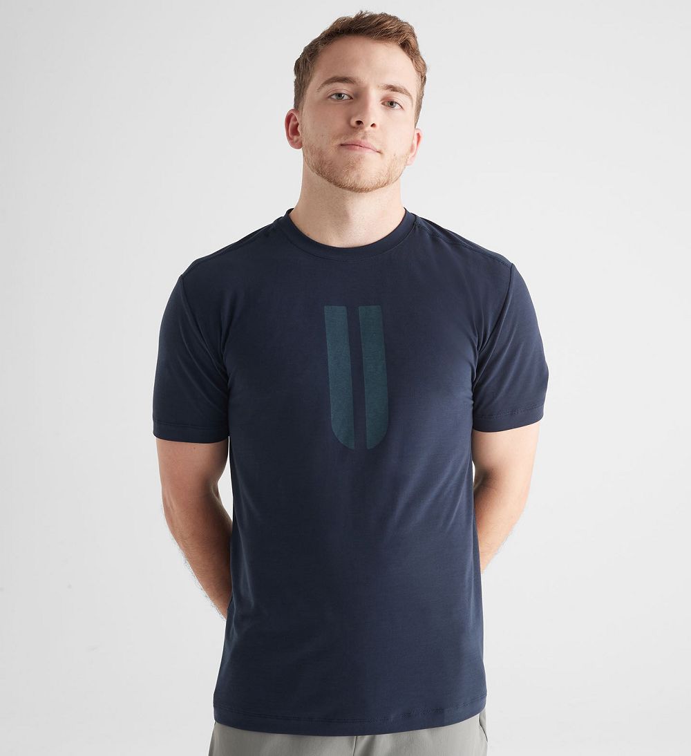 Men NOBULL Horns T-Shirt Night Navy | AYPJZ-3682