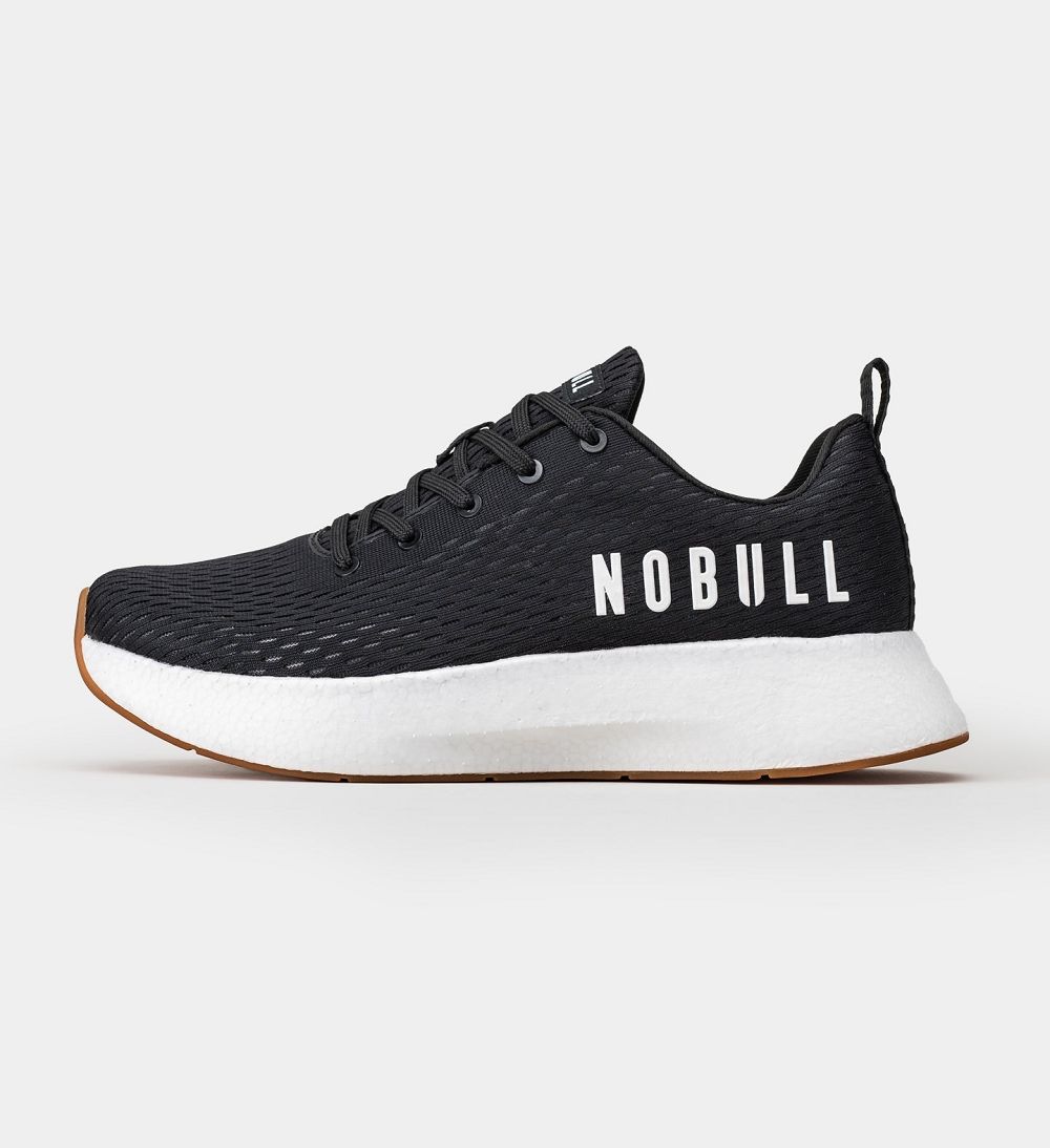 Men NOBULL JOURNEY Running Shoes Black White | CSAZD-7194