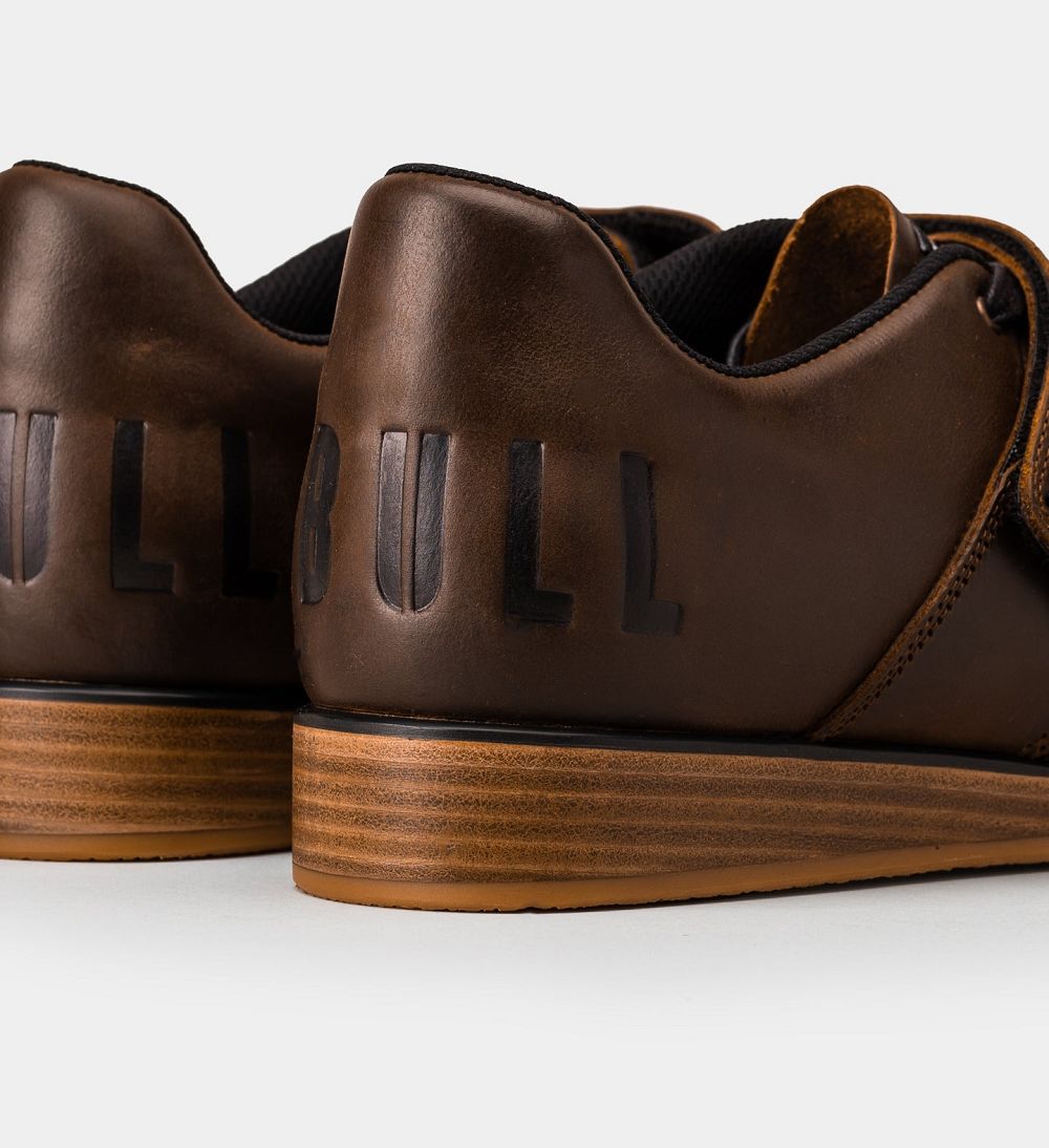 Men NOBULL Leather Lifters Shoes Coffee | FQIEB-1985