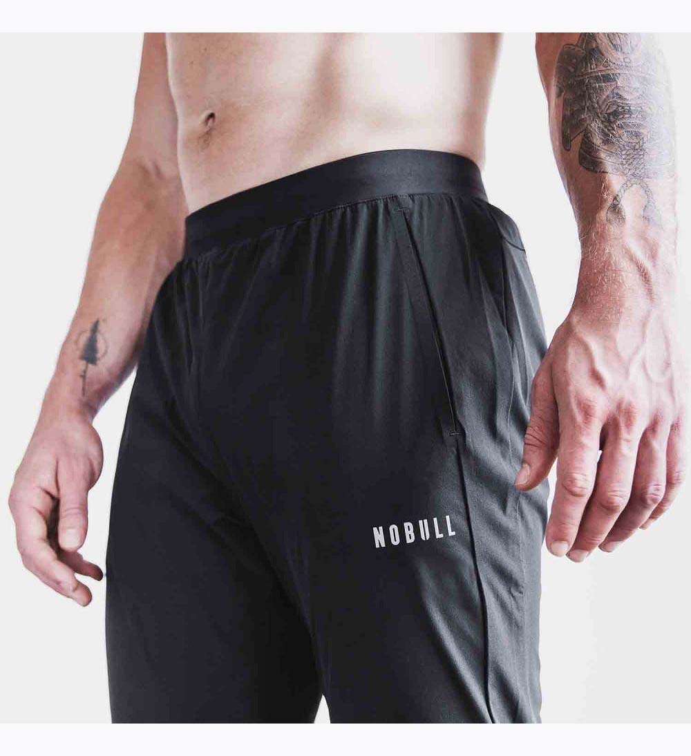 Men NOBULL Lightweight Woven Track Pants Black | TVMYE-4712