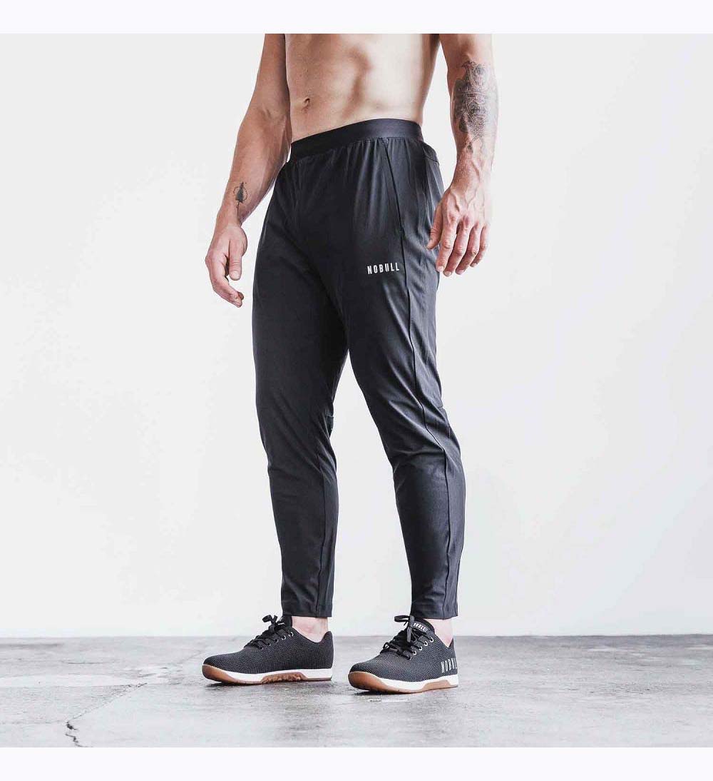 Men NOBULL Lightweight Woven Track Pants Black | TVMYE-4712