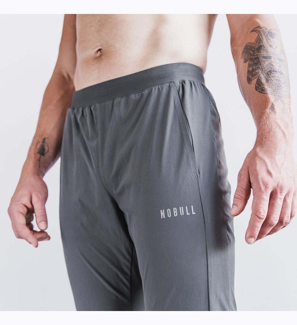 Men NOBULL Lightweight Woven Track Pants Dark Shadow | GKQDE-6198