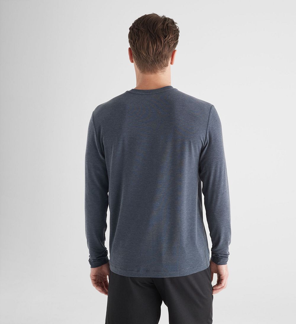 Men NOBULL Long Sleeve T-Shirt Navy | SNCPT-9358