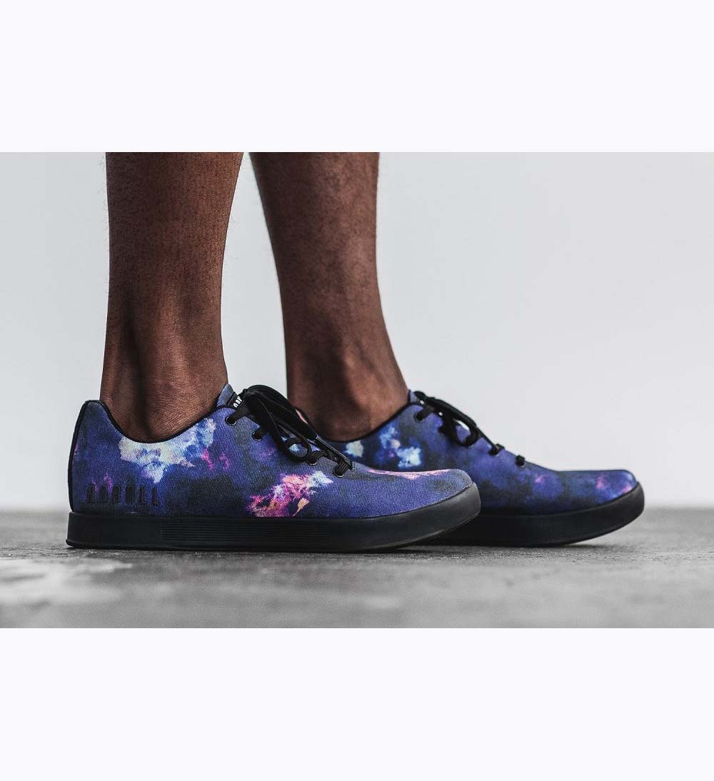 Men NOBULL MIDNIGHT TIE-DYE CANVAS Running Shoes Black Blue | XIHSG-3489