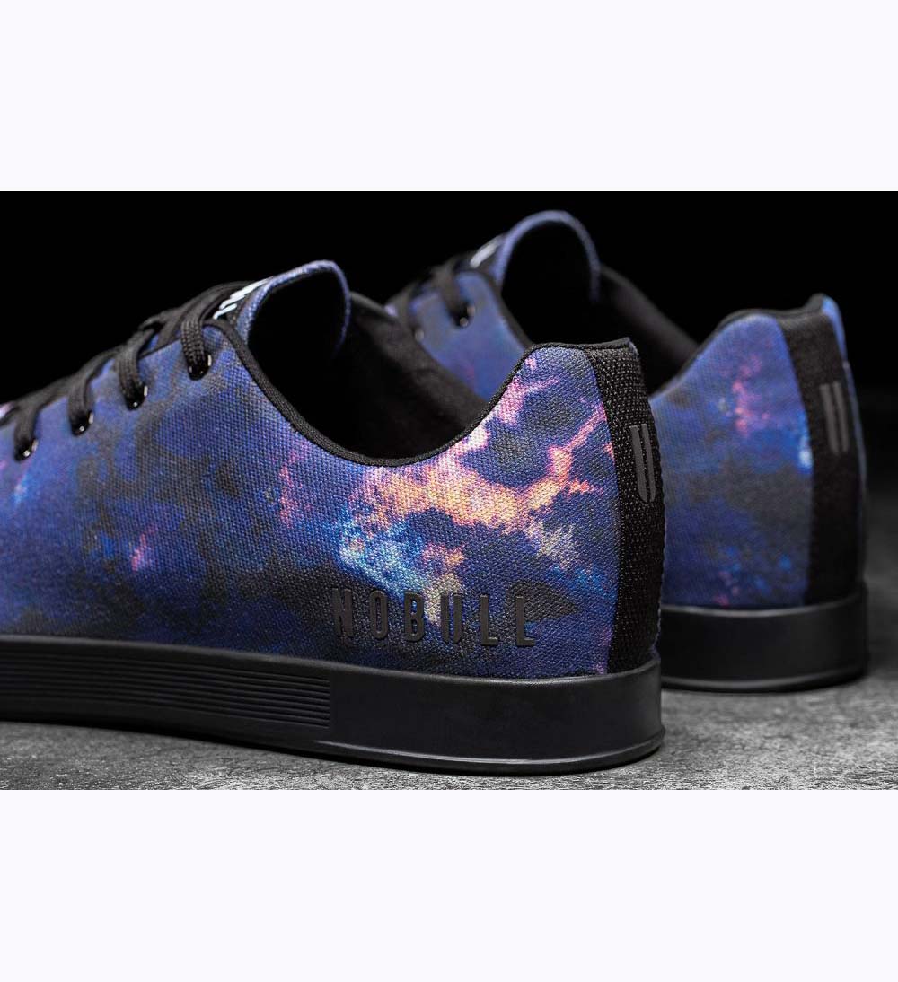 Men NOBULL MIDNIGHT TIE-DYE CANVAS Running Shoes Black Blue | XIHSG-3489